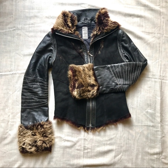 Y2K Firetrap Leather & Fur jacket - Picture 2 of 8